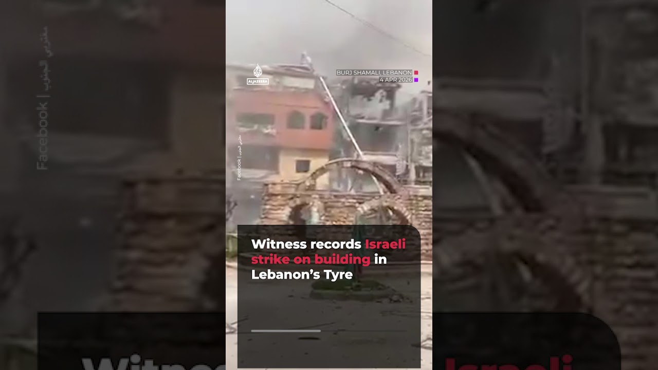 شاهد عيان يسجل غارة إسرائيلية على مبنى في مدينة صور اللبنانية