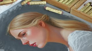 Oil pastel portrait painting || art process video ♡ screenshot 1