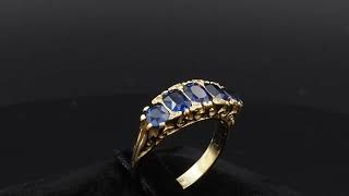 Victorian French 2.30 Ct Natural Sapphire Five stone ring