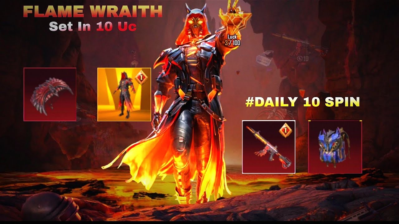 DAY 4 | Bgmi Flame Devil Crate Opening in 10 Uc 🔥 | Flame Wraith Set Daily 10 uc Spin 