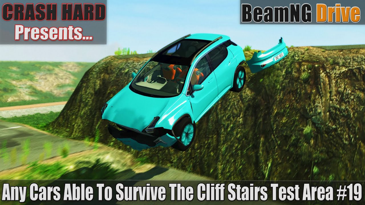 BeamNG Drive - Any Cars Able To Survive The Cliff Stairs Test Area #19