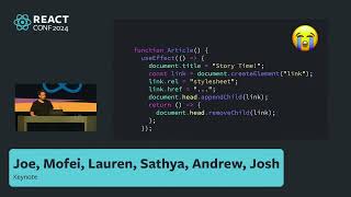 Server Rendering & Suspense, Hydration Improvement by Josh Story | React Conf 2024 Day 1