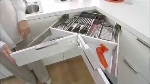 BLUM SPACE CORNER cabinet drawer system.