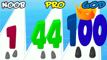 NOOB vs PRO vs HACKER in Number Run 3D