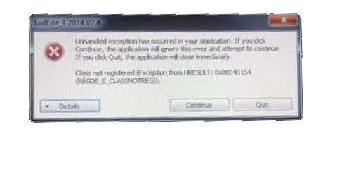 LedEdit class not registered Error Solution