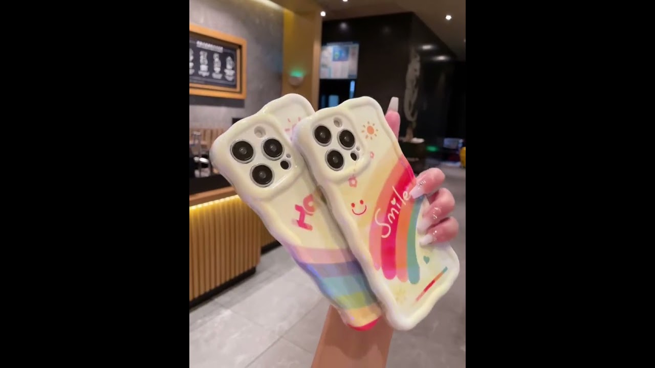 iPhone Light Rainbow Pattern Soft Silicone Phone Case.