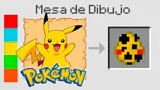 MINECRAFT pero TODO lo que DIBUJO de POKEMON APARECE en el INVENTARIO!