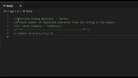 Count duplicate character - JavaScript Interview Coding Questions - 1