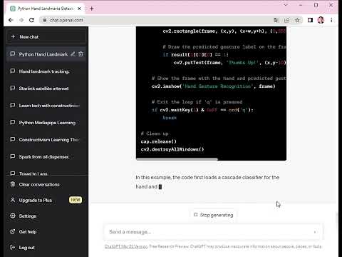 Python Hand Landmarks Detection Chat GPT