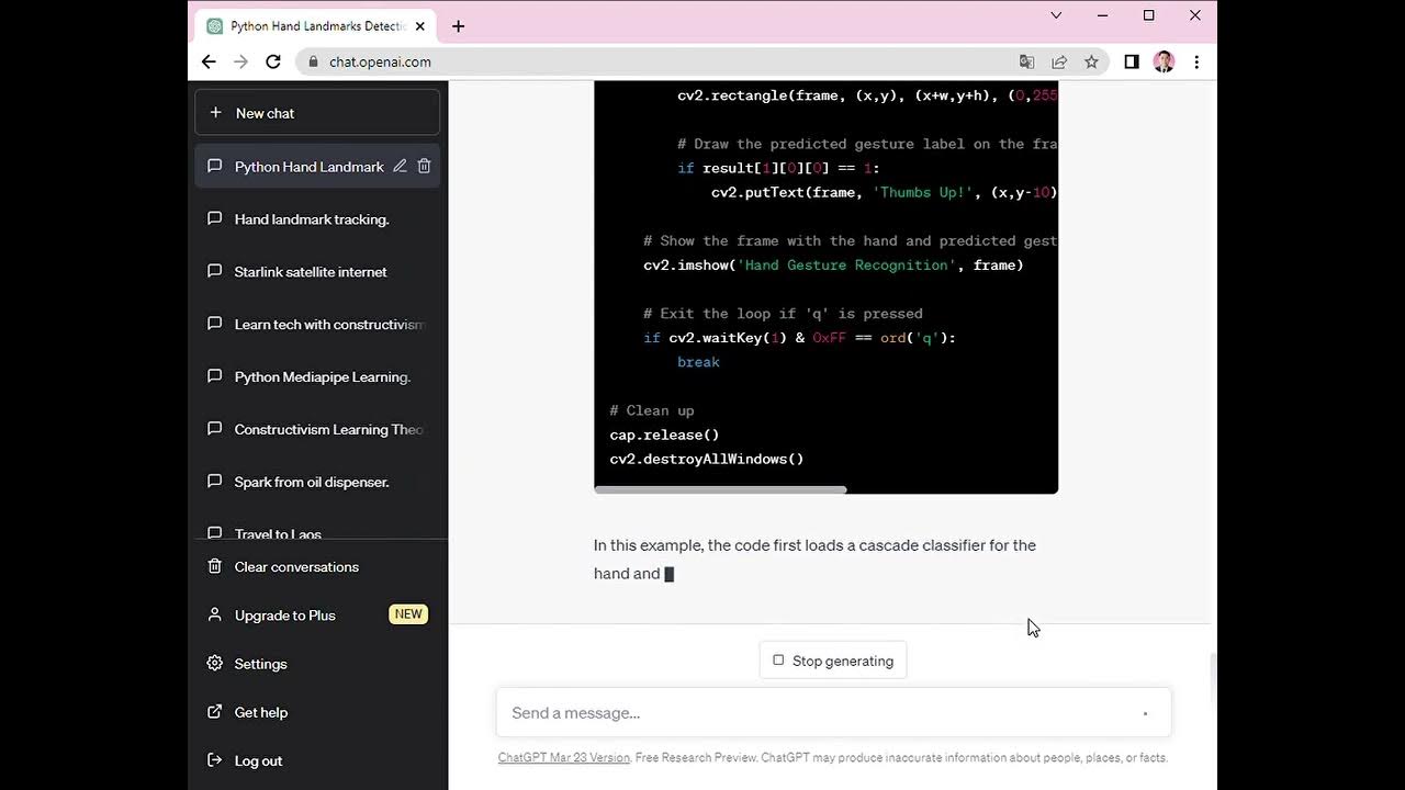 Python Hand Landmarks Detection Chat GPT - YouTube