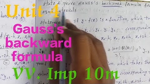 Degree 3rd year 6th semester Numerical analysis Unit 4 Gauss