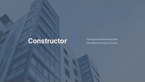 Penerapan Mudah Constructor untuk Berbagai hal dengan JAVA
