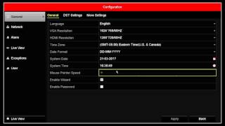 how to change the display resolution on an arcdyn nvr