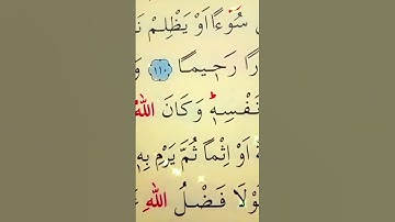 سورة النساء الأية 110 إلى 111 القارئ سعد الغامدي