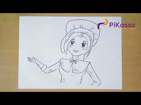 How to Draw a Pilgrim Girl