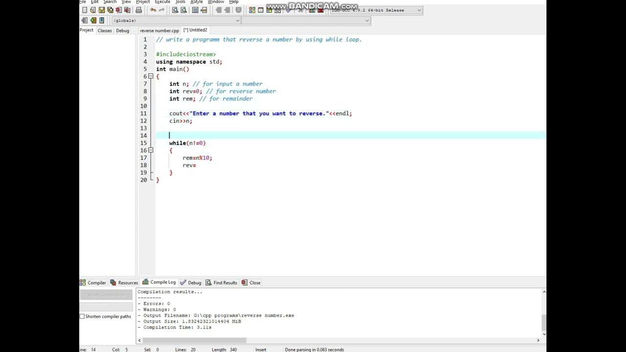 Write a program in C++ to reverse a number. - YouTube