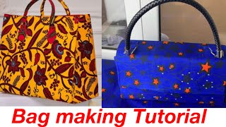 Ankara Bag making process no sewing needed with Ankara 2021#Ankarabag  #Shoemakingandcraft screenshot 4