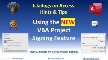 Using the New VBA Project Signing Feature in Access
