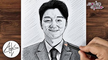 How To Draw Salesman From Squid Game | Sketch Drawing Tutorial