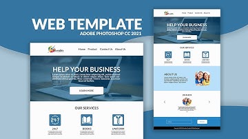 Web Template Design In Photoshop CC Step By Step | UI Design |