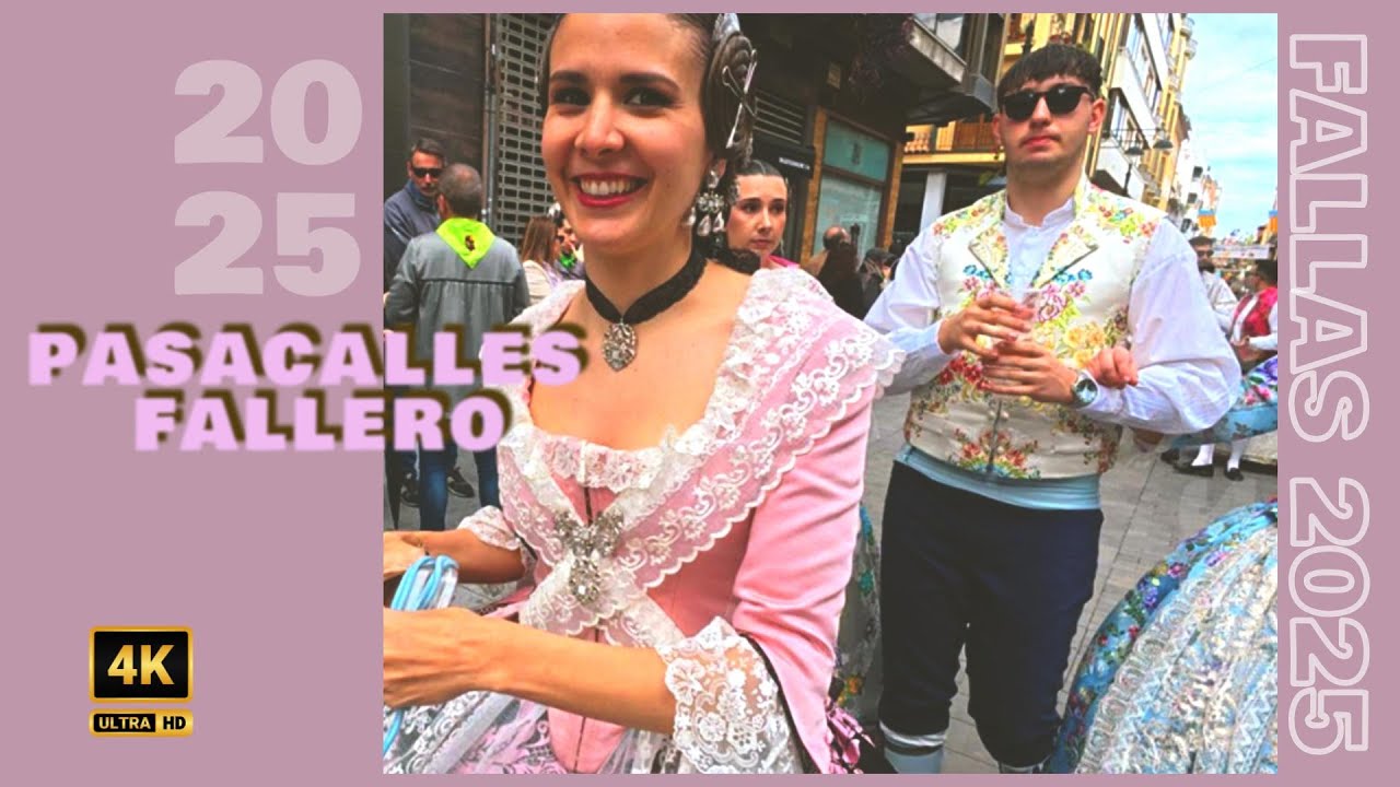 Pasacalles Fallero. Fallas parade. Gandia 2025