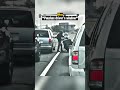 Road Raging Biker Hits Drivers side mirror