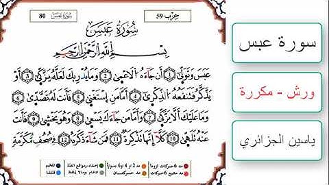 سورة عبس - ياسين الجزائري - ورش - مكررة