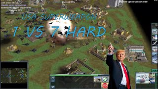 C&C Generals - Zero Hour: 1 vs. 7 - USA superweapon vs. 7 Hard Random