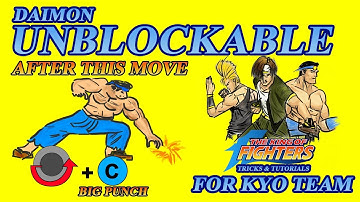 KOF 98 - ❤Daimon Unblockable Bug-For Kyo Team❤ ✪After HCF C (Bigh Punch) Grab✪