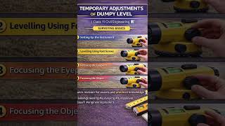 Temporary Adjustments of Dumpy Level | Surveying Basics #shorts