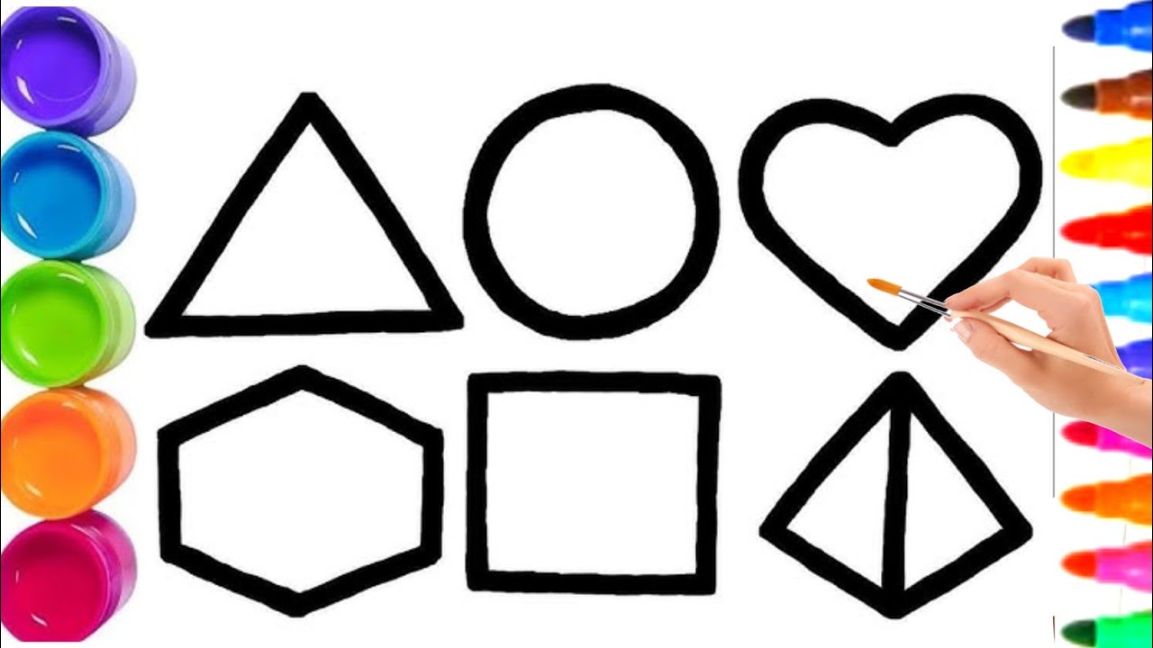 2d and 3d shapes drawing for kids🤷 Learn to draw 2d Shapes, Colors for ...