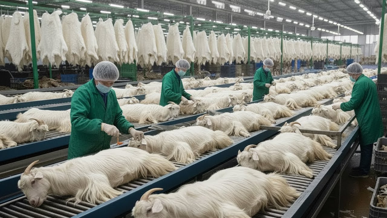 Goats Making Process Inside Modern Goat Farms - How Millions Dollar Goats Leather Gloves Are ...
