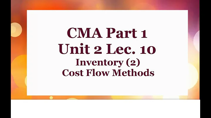 CMA Part 1 Unit 2 Lec  10  Inventory 2 Cost Flow Methods - DayDayNews