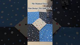The Diamond Trick That Changes Any Quilt Block 💎5 Squares, No Cutting!  #quiltingtutorial #quilting