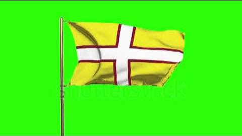 Dorset flag waving in the wind. Green screen, alpha matte. Loopable animation Stock video by