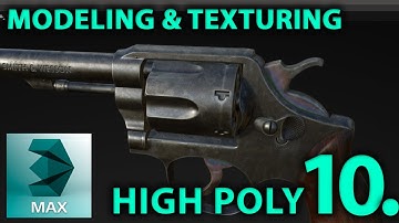 Gun Modeling and Texture (highpoly revolver / pistol) HUN 3DSMax 3D weapon Tutorial PART 10.