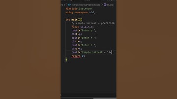 Calculate Simple Interest using C++