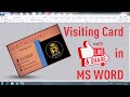 How to make Visiting Card in MS WORD