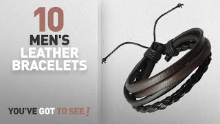 Top Selected Leather Bracelets For Men: Rich & Famous Bronze Leather Multistrand Bracelet For Men