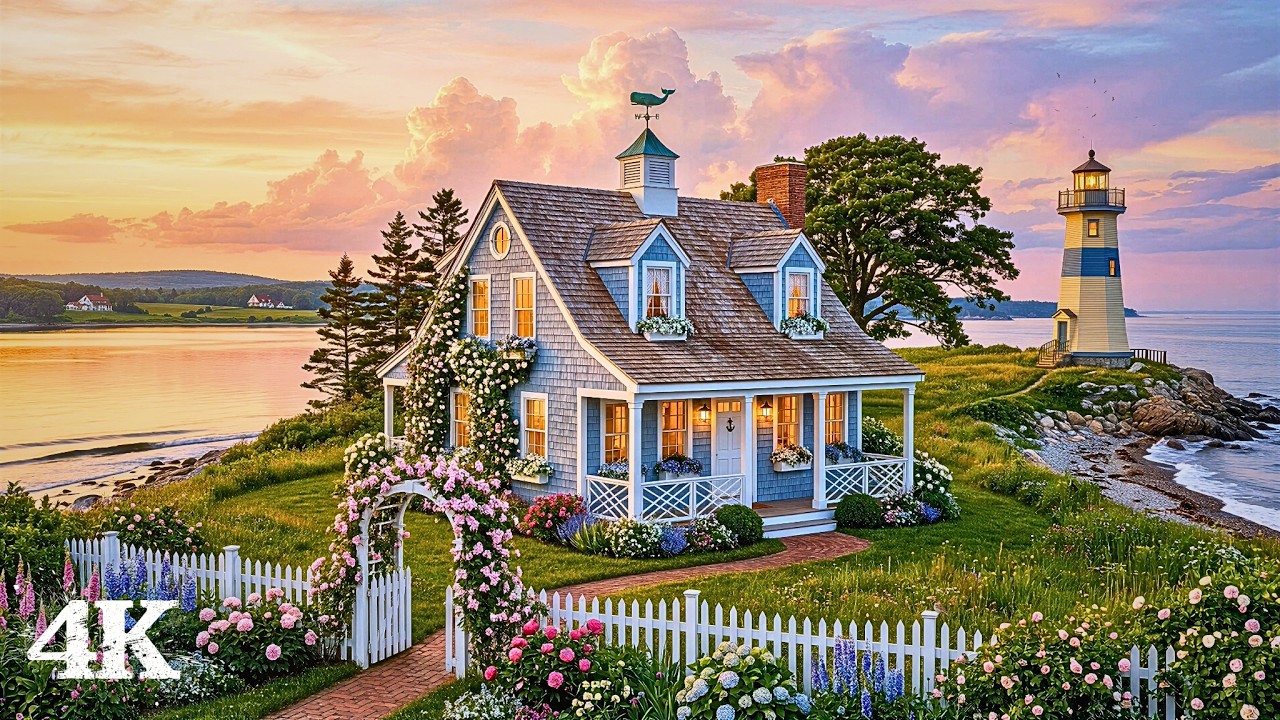 Powder blue Lighthouse Cottage | Float into the Calm You Gave Up On ...
