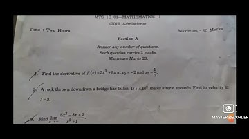 Calicut University 1st sem bsc mathematics questionpaper #exam #semester#calicutuniversity