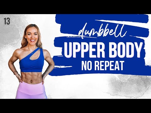 🔥 40 Min UPPER BODY Workout at Home With Dumbbells | No Repeat | STRONG SUMMER DAY 13