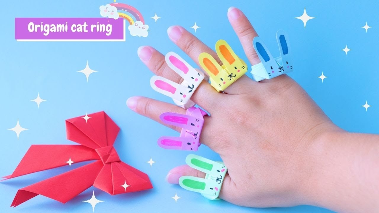 Origami Rabbit Ring Origami Paper rabbit Ring | How to make paper things / DIY paper rabbit ...