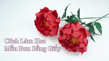 Làm Hoa Mẫu Đơn Bằng Giấy Nhún | Handmade Vịt Xinh