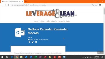 Outlook Calendar Reminder Macros - Macro Instructions