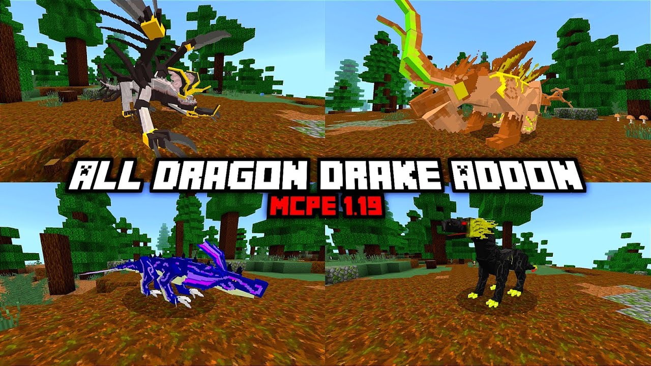 Banyak Naga Keren !! | All Dragon Drake - Addon (Minecraft Showcase ...