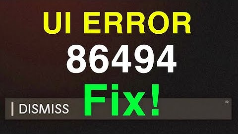 Black Ops Cold War UI ERROR 86494 EASY FIX!