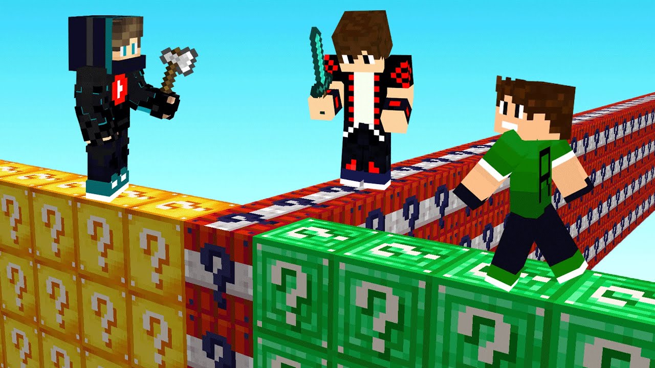 ماين كرافت : حـرب جزيرة بلوكات الحظ الطاحنة #2 !!؟ 😱🔥