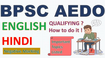 English & Hindi BPSC AEDO Strategy | Previous Year Questions | Negative Marking | BPSC AEDO