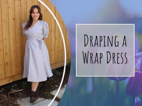  Adventures in pattern draping - Draping and making a wrap dress from thrifted fabric!